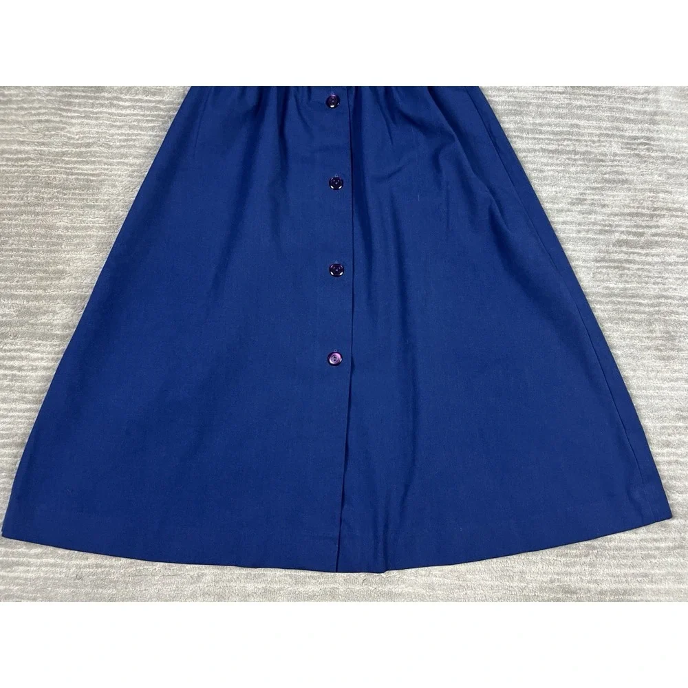 Brenda Johns Skirt Womens‎ Medium Blue A-Line Polyester Blend Midi Made in USA